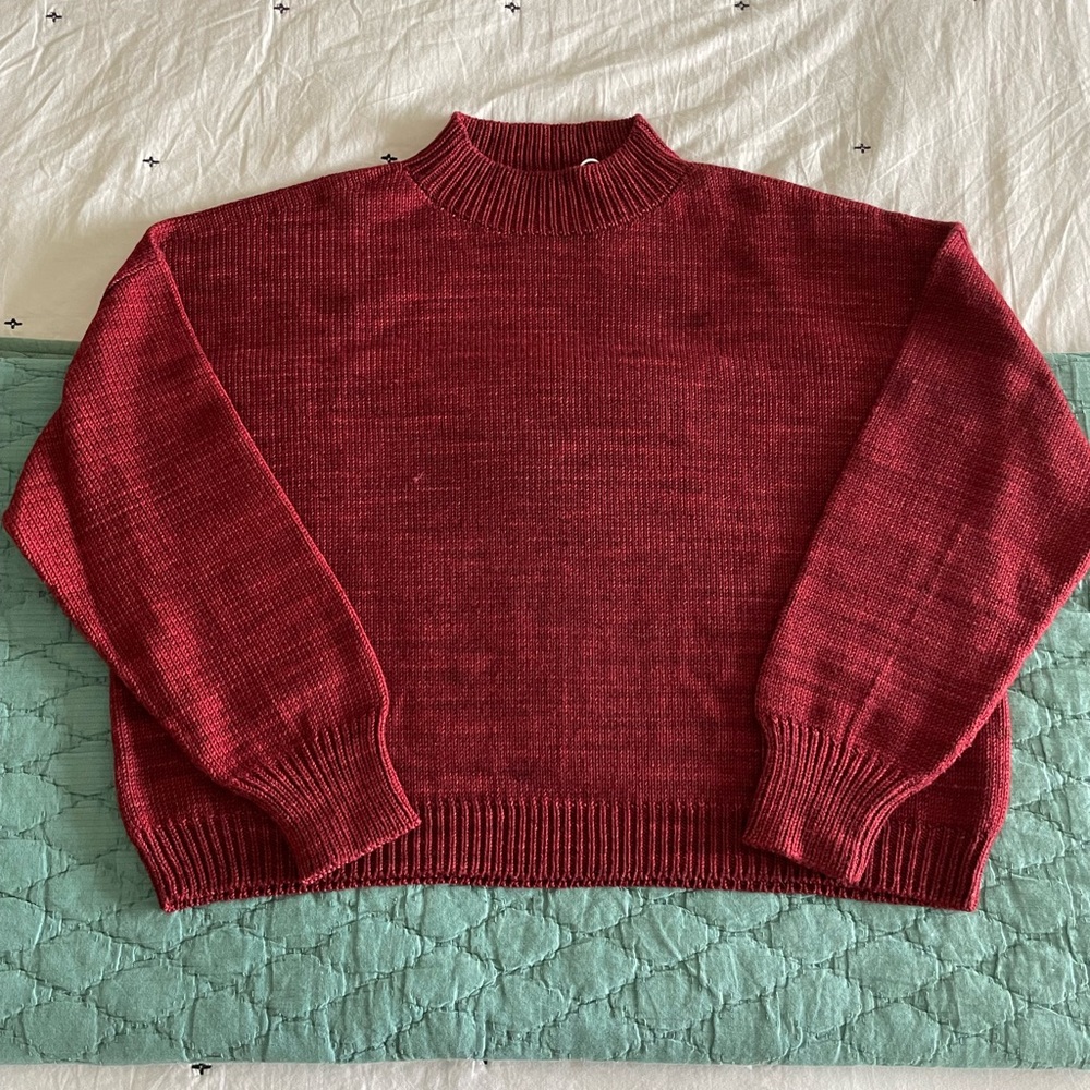 Misha and Puff Adult Drafting Mock Neck Sweater Cranberry